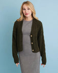 Chunky Cable Knit Cropped Cardigan
