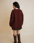 Dreamy Days Cable Knit Open Cardigan