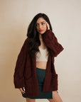 Dreamy Days Cable Knit Open Cardigan