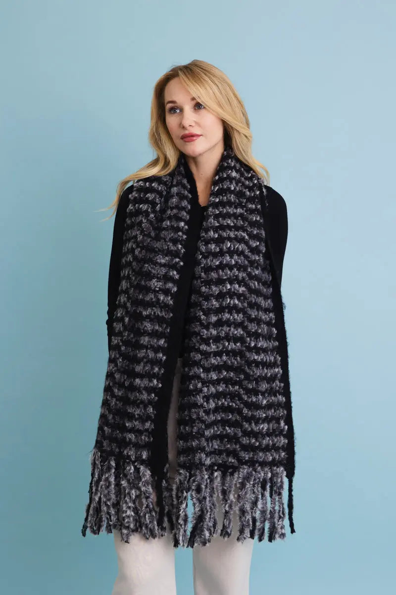 Soft Chenille Tassel Scarf