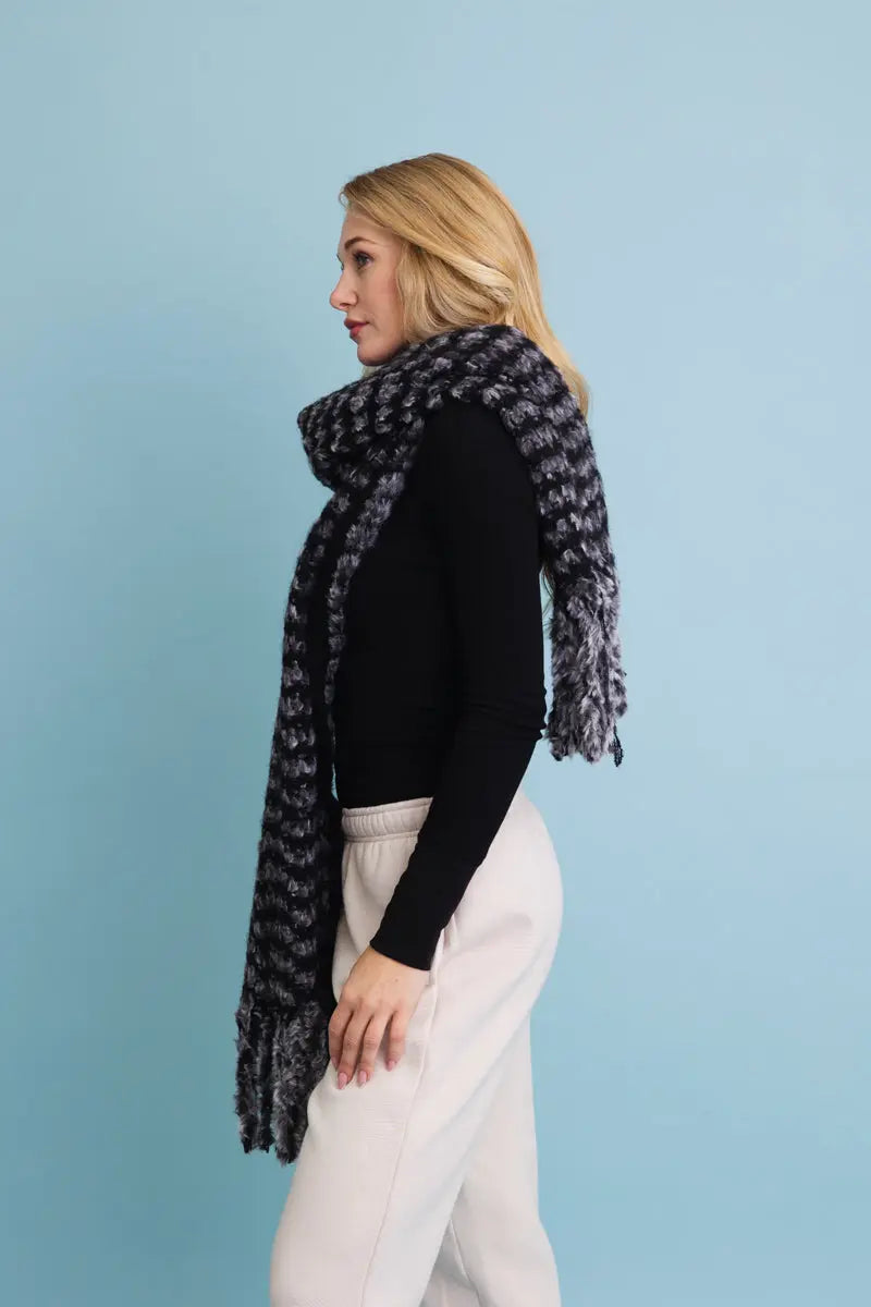 Soft Chenille Tassel Scarf