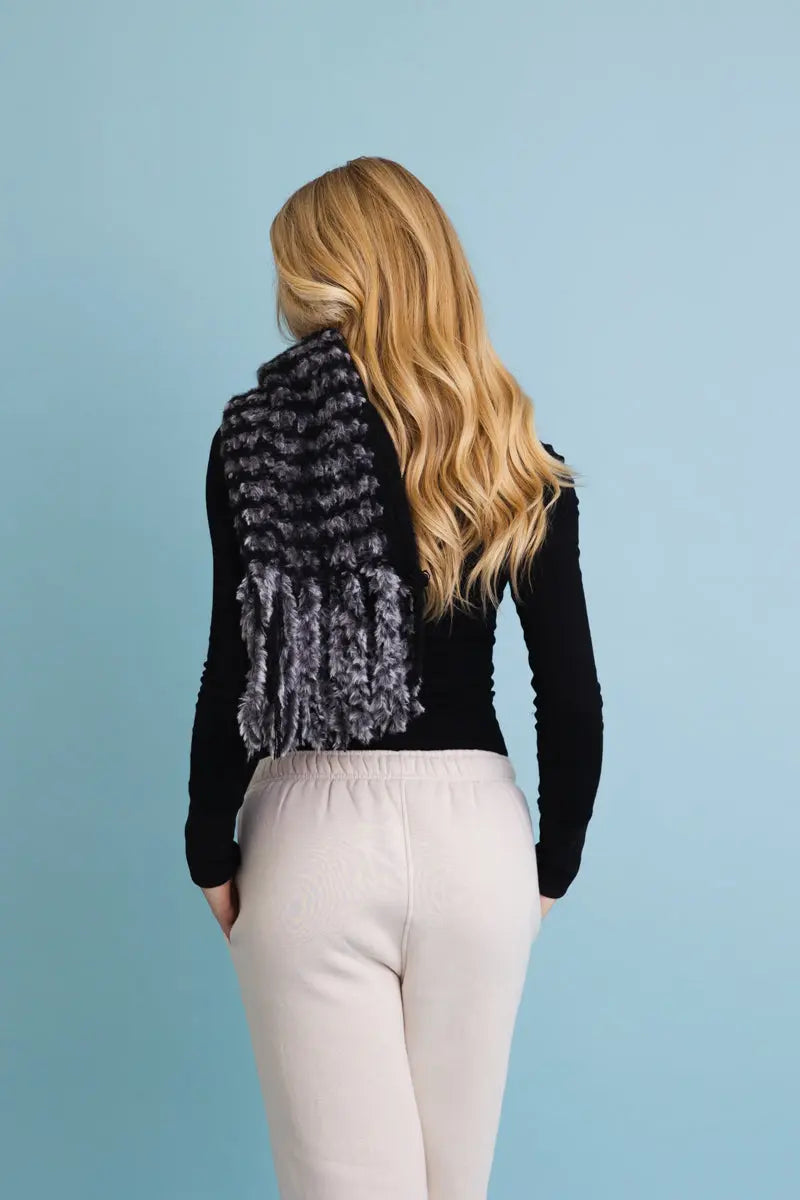 Soft Chenille Tassel Scarf