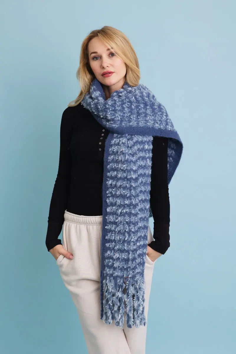 Soft Chenille Tassel Scarf
