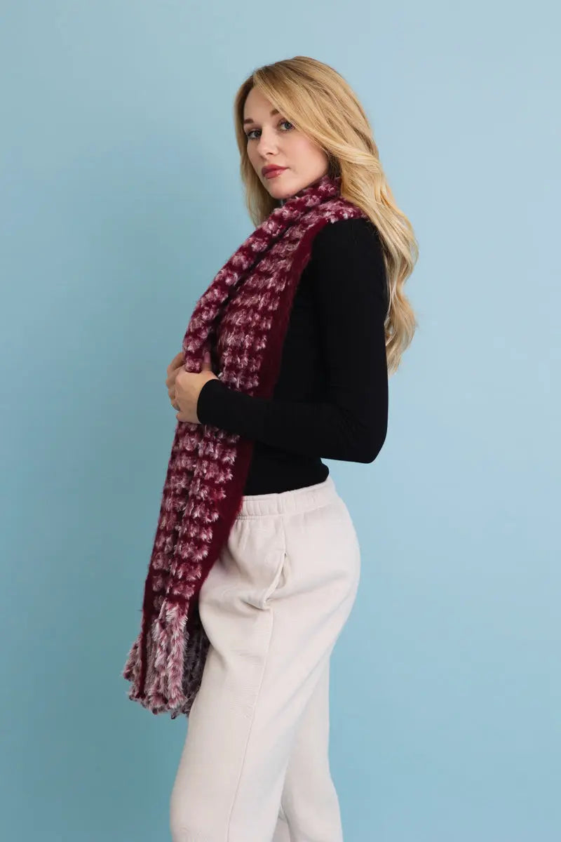 Soft Chenille Tassel Scarf