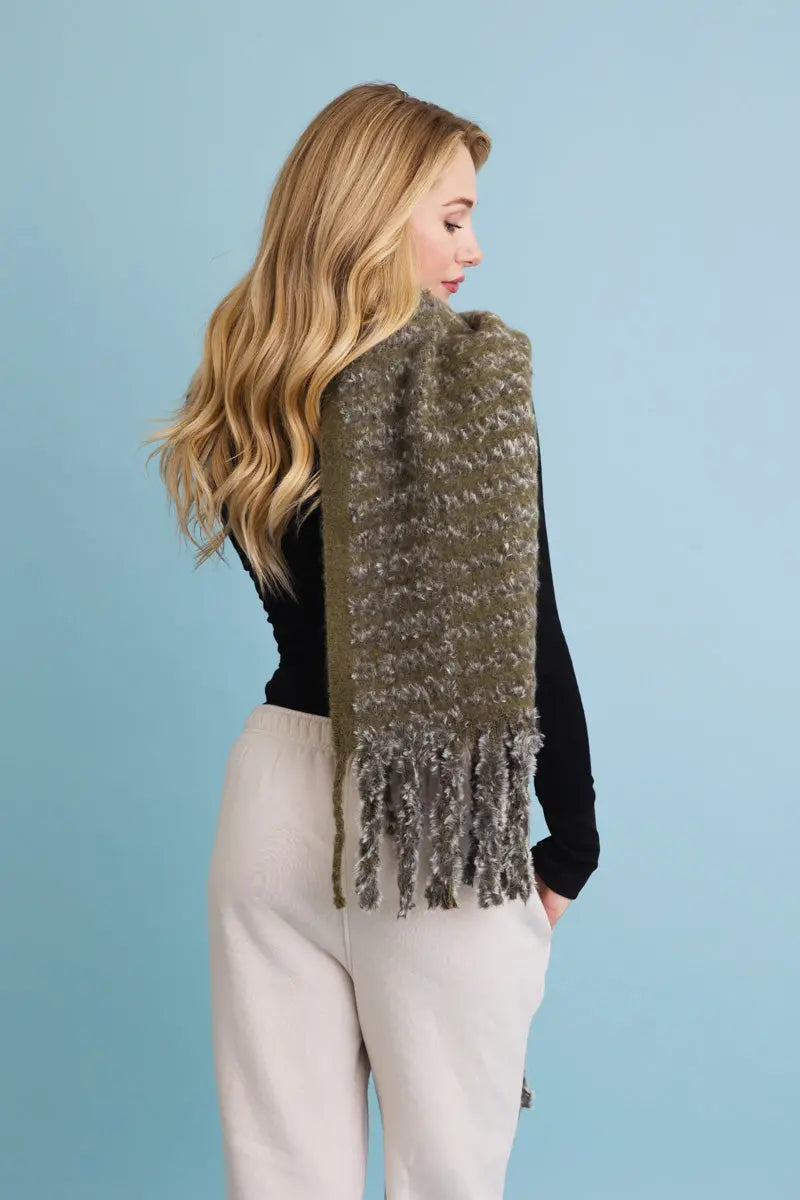 Soft Chenille Tassel Scarf