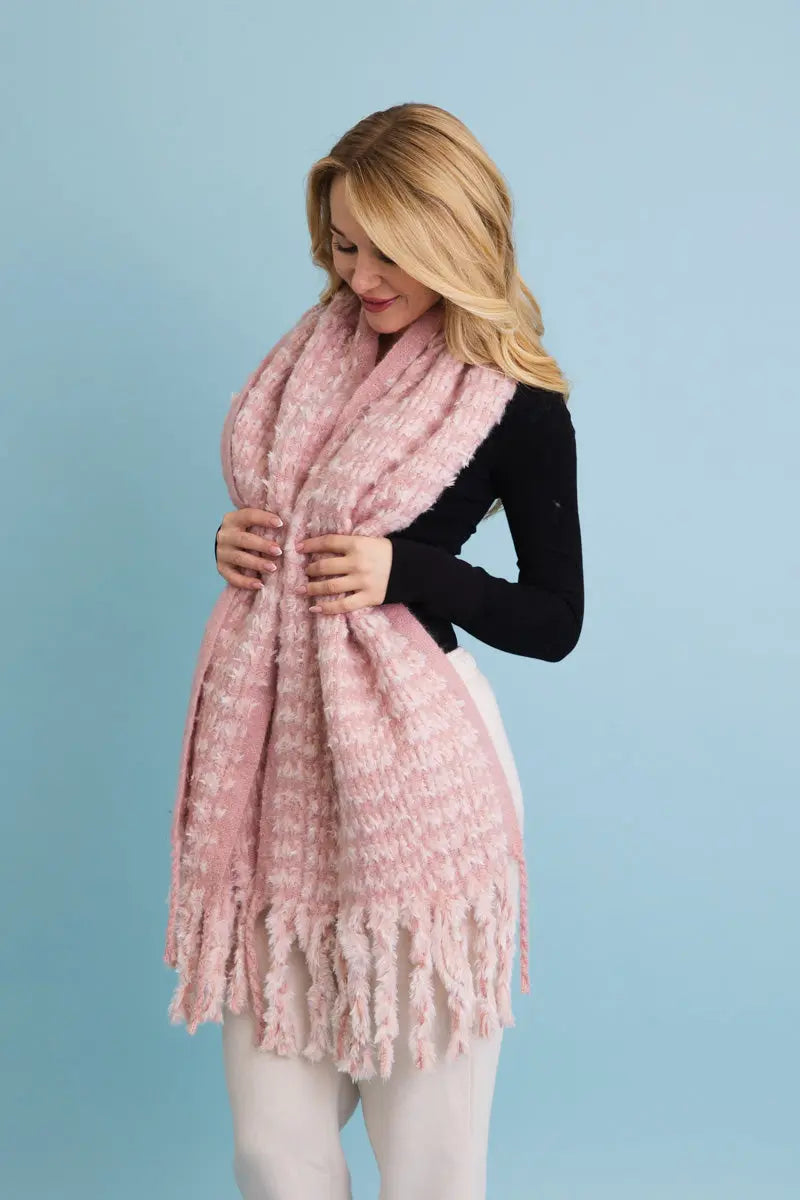 Soft Chenille Tassel Scarf
