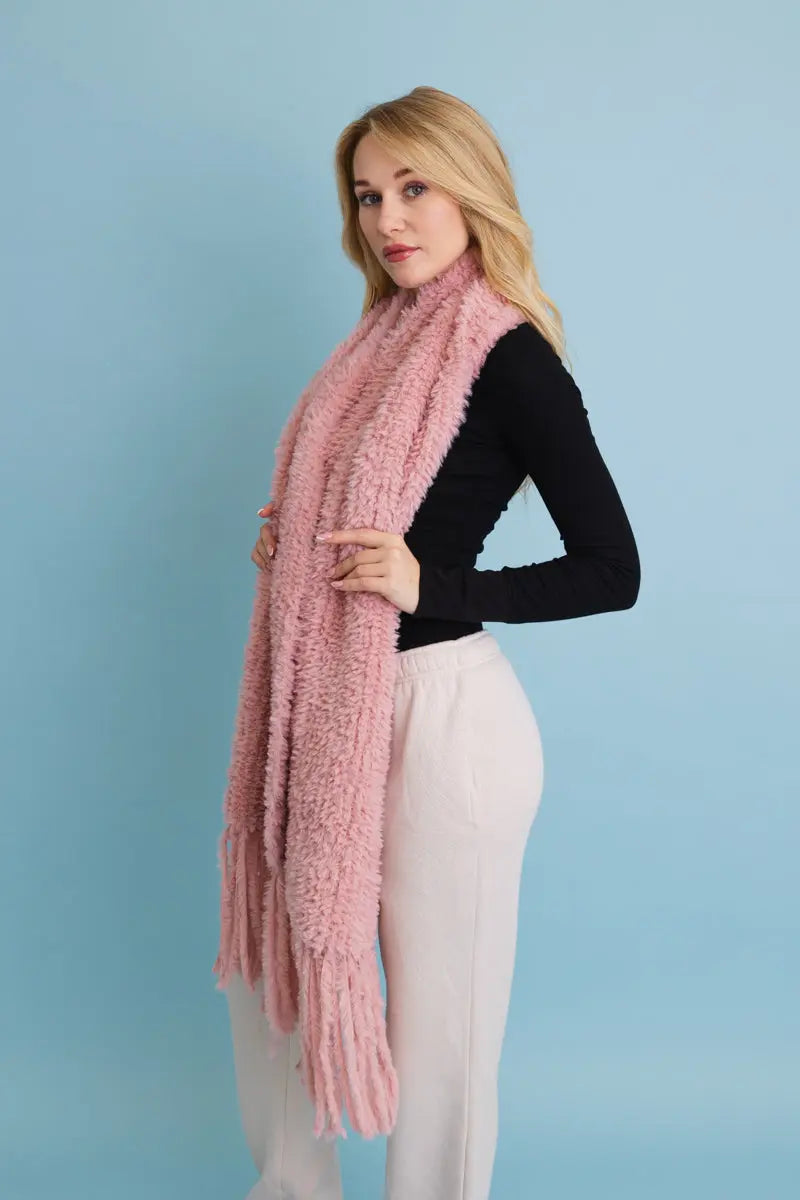 Bouclé Fringe Blanket Scarf