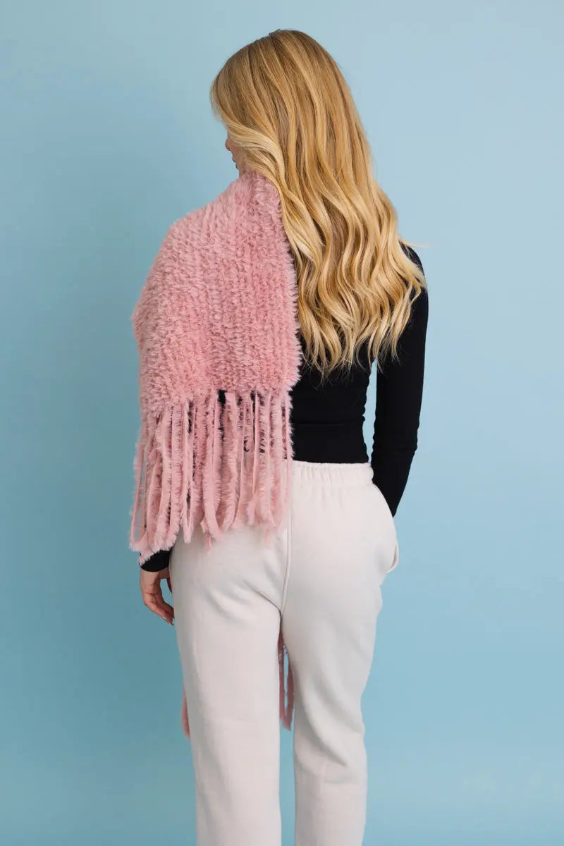 Bouclé Fringe Blanket Scarf