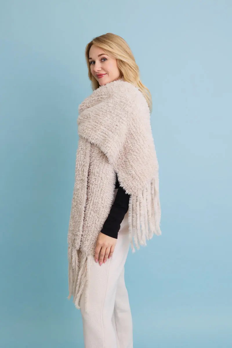 Bouclé Fringe Blanket Scarf
