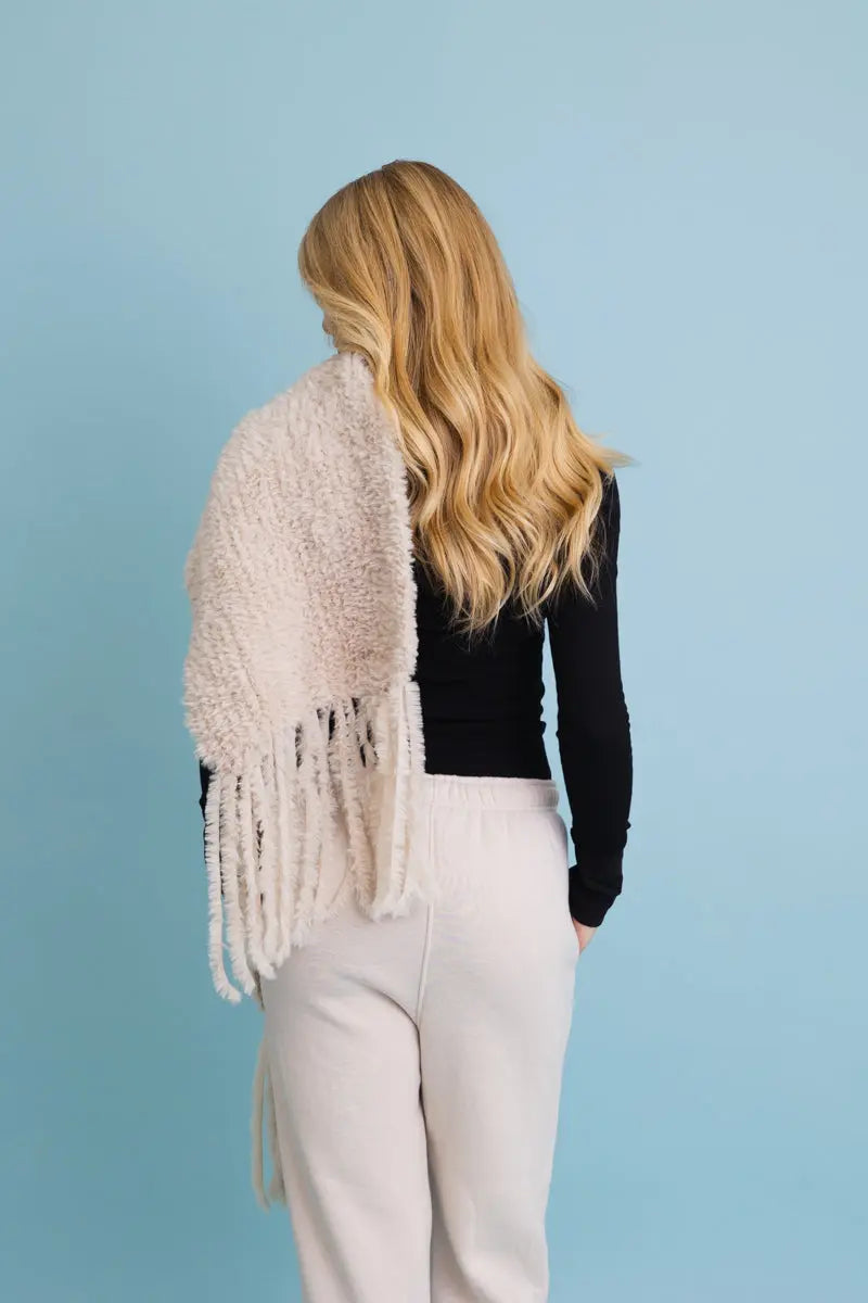 Bouclé Fringe Blanket Scarf