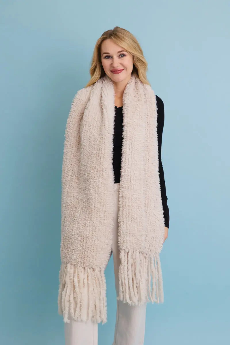 Bouclé Fringe Blanket Scarf