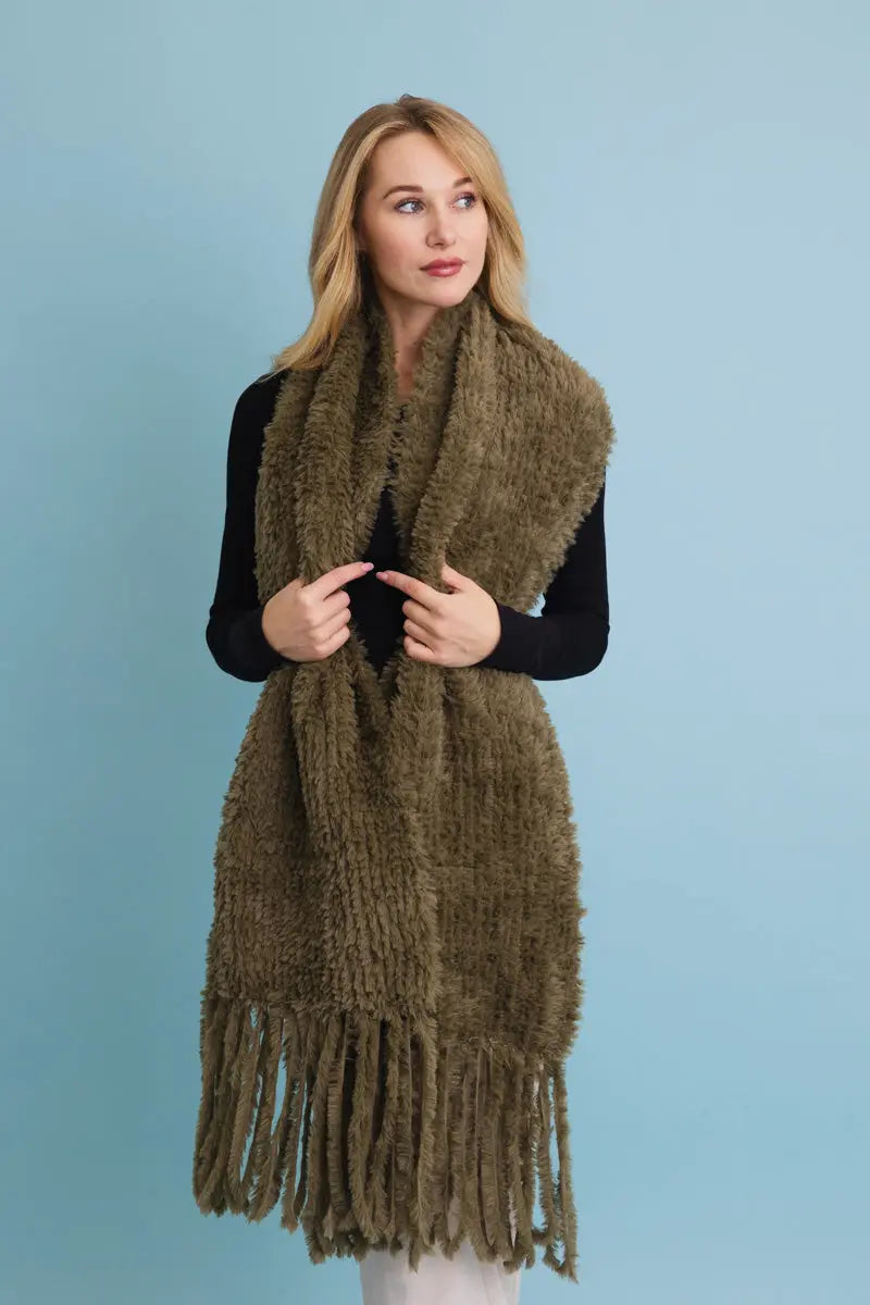 Bouclé Fringe Blanket Scarf