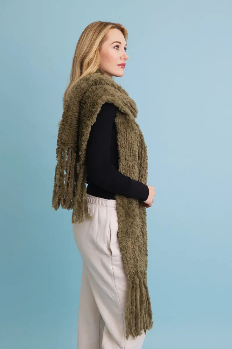 Bouclé Fringe Blanket Scarf