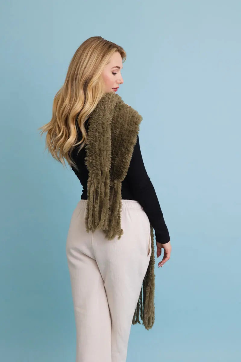 Bouclé Fringe Blanket Scarf