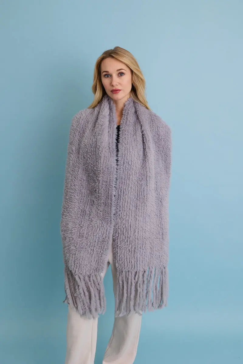 Bouclé Fringe Blanket Scarf
