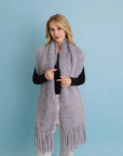 Bouclé Fringe Blanket Scarf