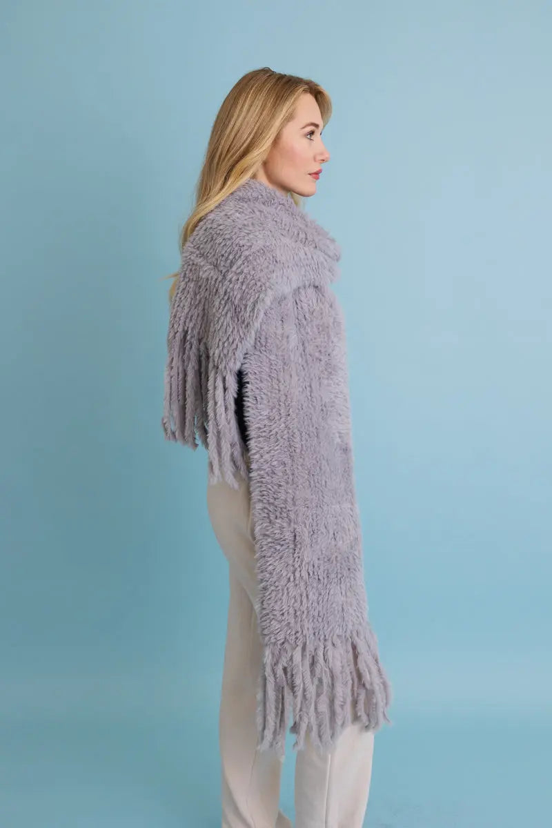 Bouclé Fringe Blanket Scarf
