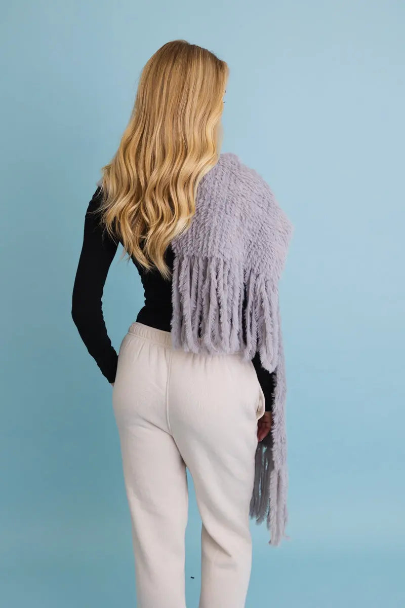 Bouclé Fringe Blanket Scarf