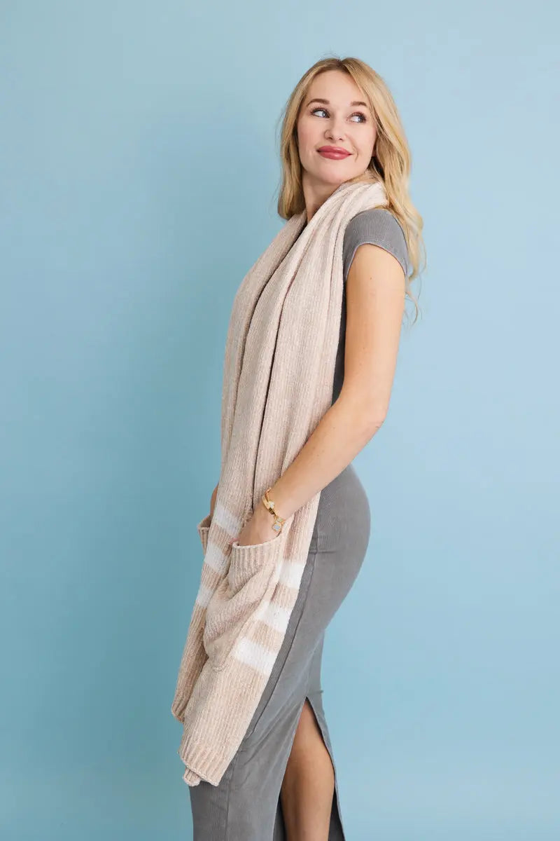 Soft Chenille Pocket Scarf