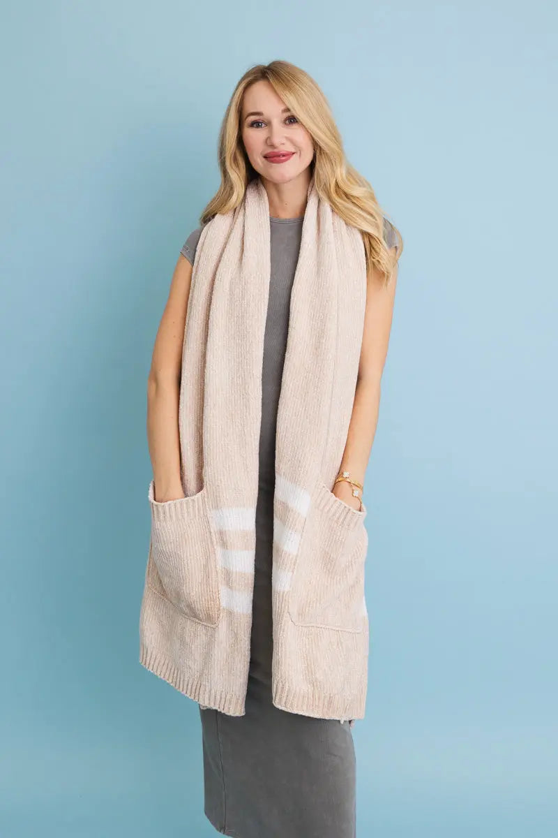 Soft Chenille Pocket Scarf
