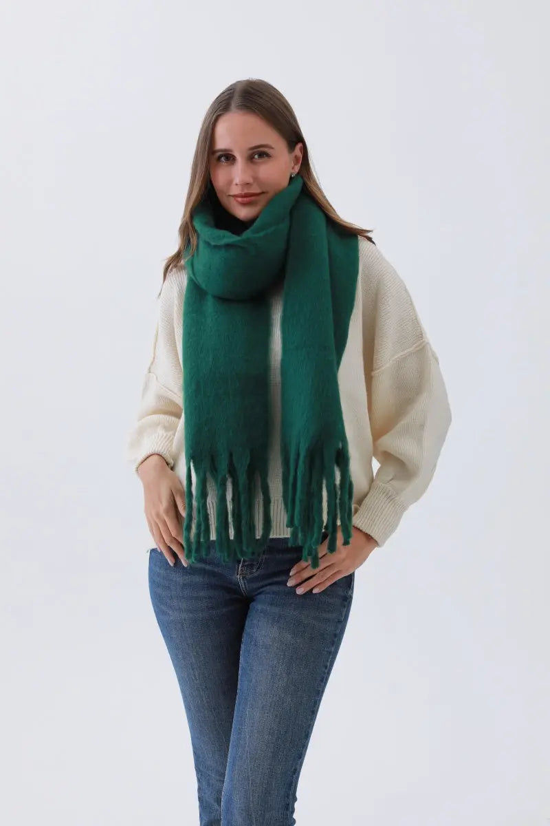 Classic Oversized Tassel Knit Scarf