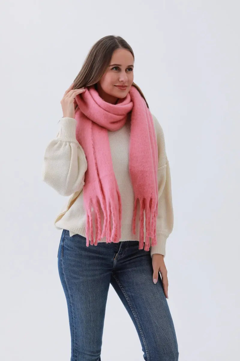Classic Oversized Tassel Knit Scarf