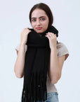 Classic Oversized Tassel Knit Scarf