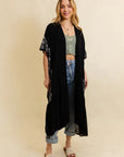 Embroidered Longline Kimono – Boho Lace Layering Duster