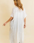 Embroidered Longline Kimono – Boho Lace Layering Duster