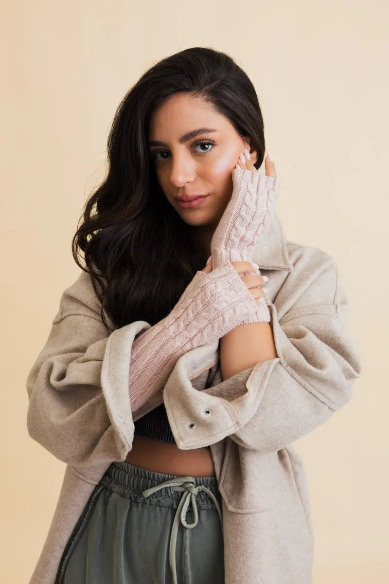 Cable Knit Fingerless Gloves