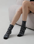 Cashew Print Crew Socks – Soft Patterned Women’s Socks