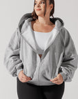 Full Size Zip Cloud Hoodie - Heather Grey