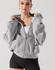 Full Size Zip Cloud Hoodie - Heather Grey