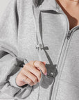 Full Size Zip Cloud Hoodie - Heather Grey