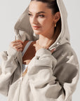 Full Size Zip Cloud Hoodie - Seashell