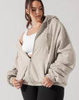 Full Size Zip Cloud Hoodie - Seashell