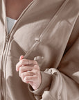 Full Size Zip Cloud Hoodie - Taupe