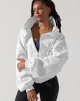 Full Size Zip Cloud Hoodie - White