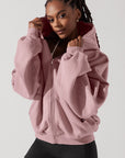 Full Size Zip Cloud Hoodie - Blush