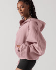 Full Size Zip Cloud Hoodie - Blush