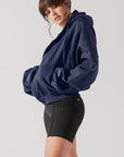 Full Size Zip Cloud Hoodie - Academic Navy