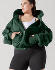 Full Size Zip Cloud Hoodie - Game Time Green