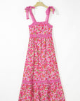 Floral Lace Tied-Strap Empire Waist Maxi Dress