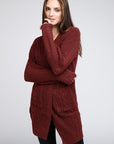 BiBi Twist Knitted Open Front Cardigan With Pockets