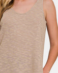 Zenana Curved Hem Round Neck Tank