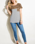 e Luna Striped Animal Mix Top