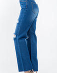 American Bazi High Waist Distressed Wide Leg Jeans