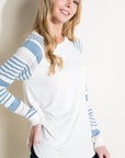 e Luna PLUS Engineering Striped Mix Top