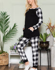 Celeste Plaid Long Sleeve T-Shirt with Pockets