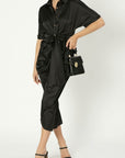 Satin Wrap Dress - Online Only